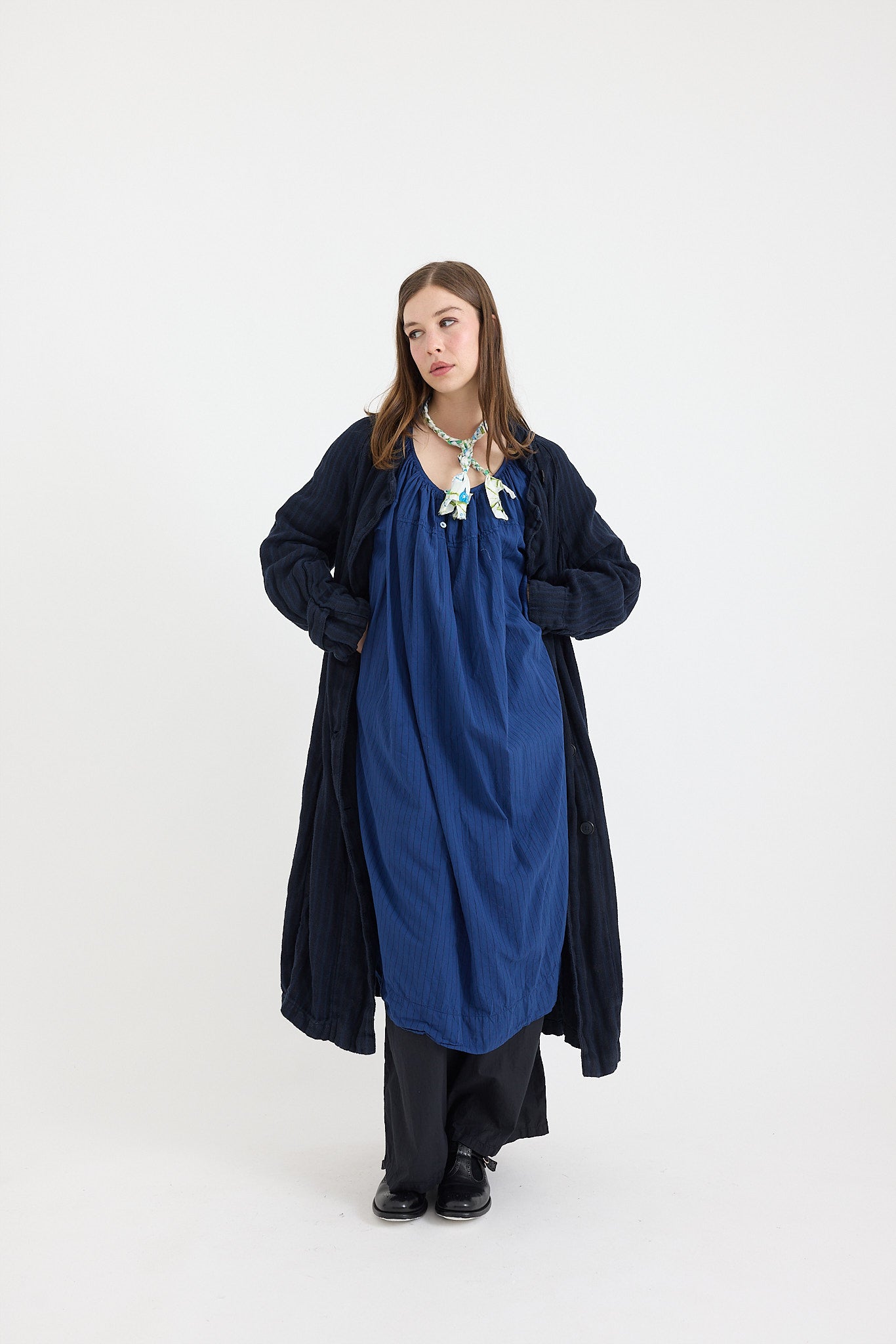 1915 Unisex Duster - Linen Twill Stripe