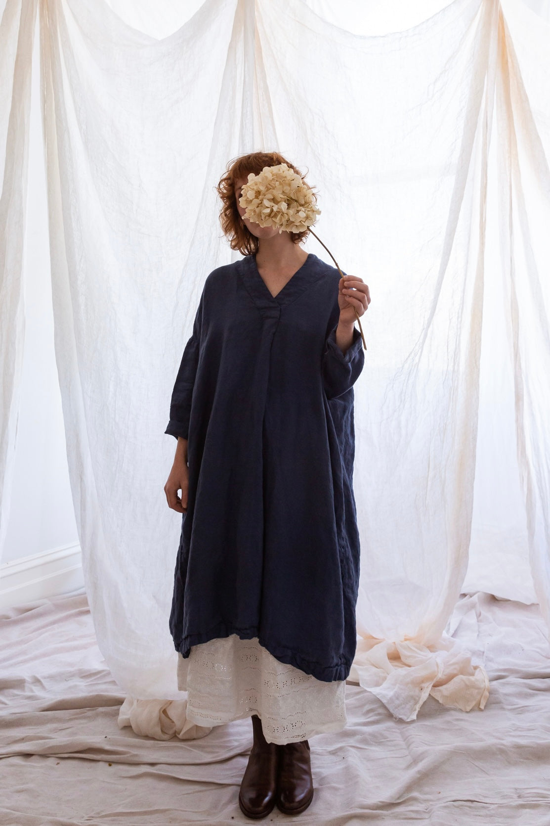 Ottilie V-Neck Dress - Linen