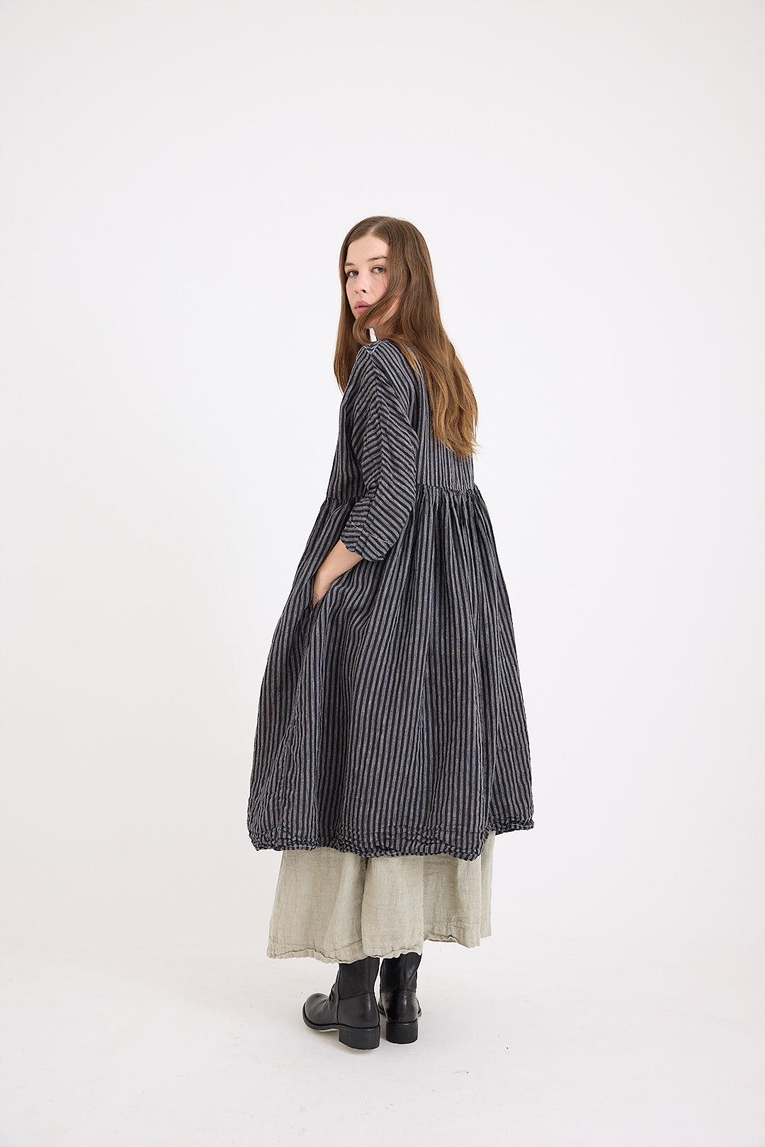 Boating Dress - Light Weight Stripe Linen 2