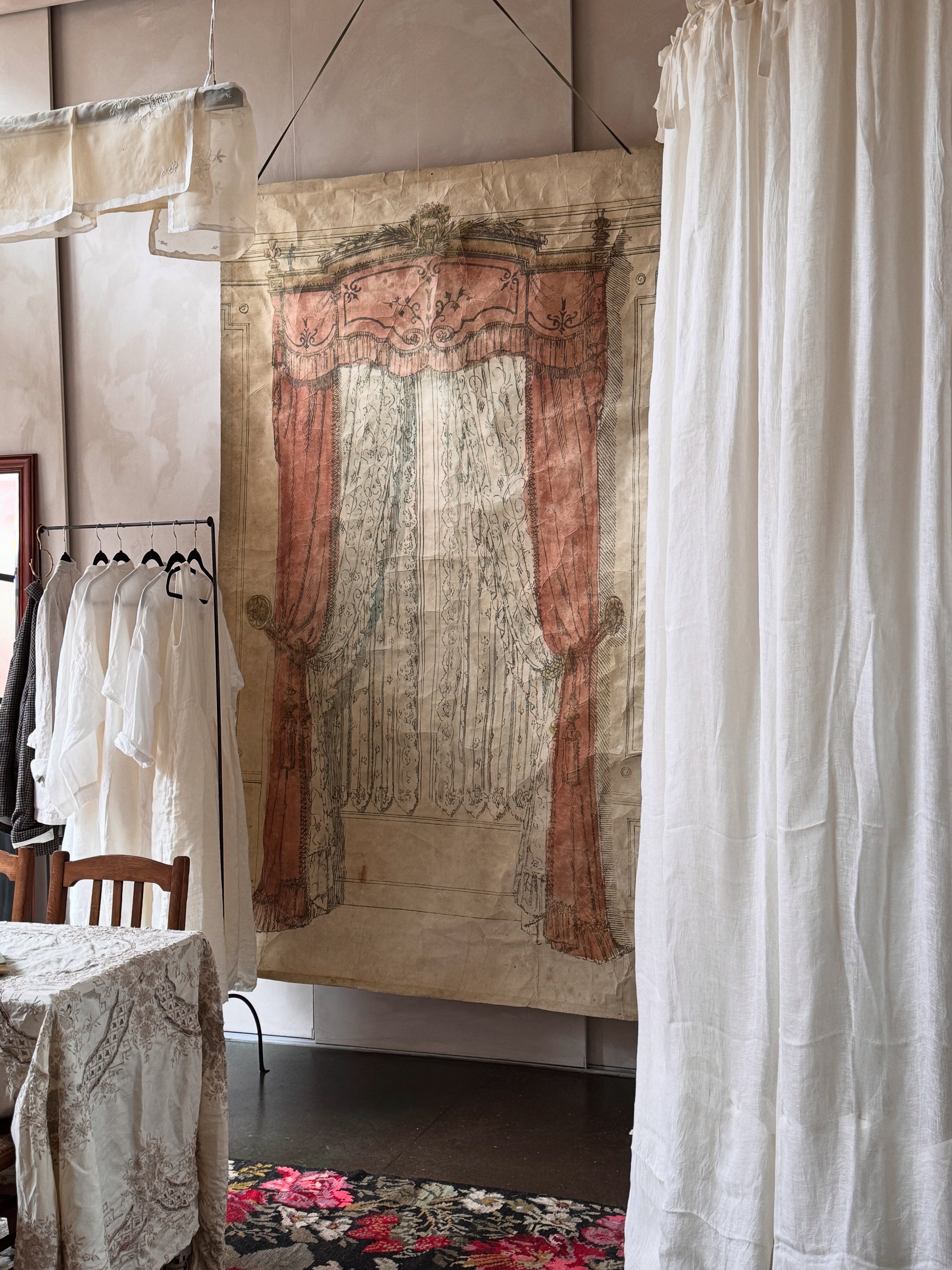 Antique French Theatrical Paper Backdrop