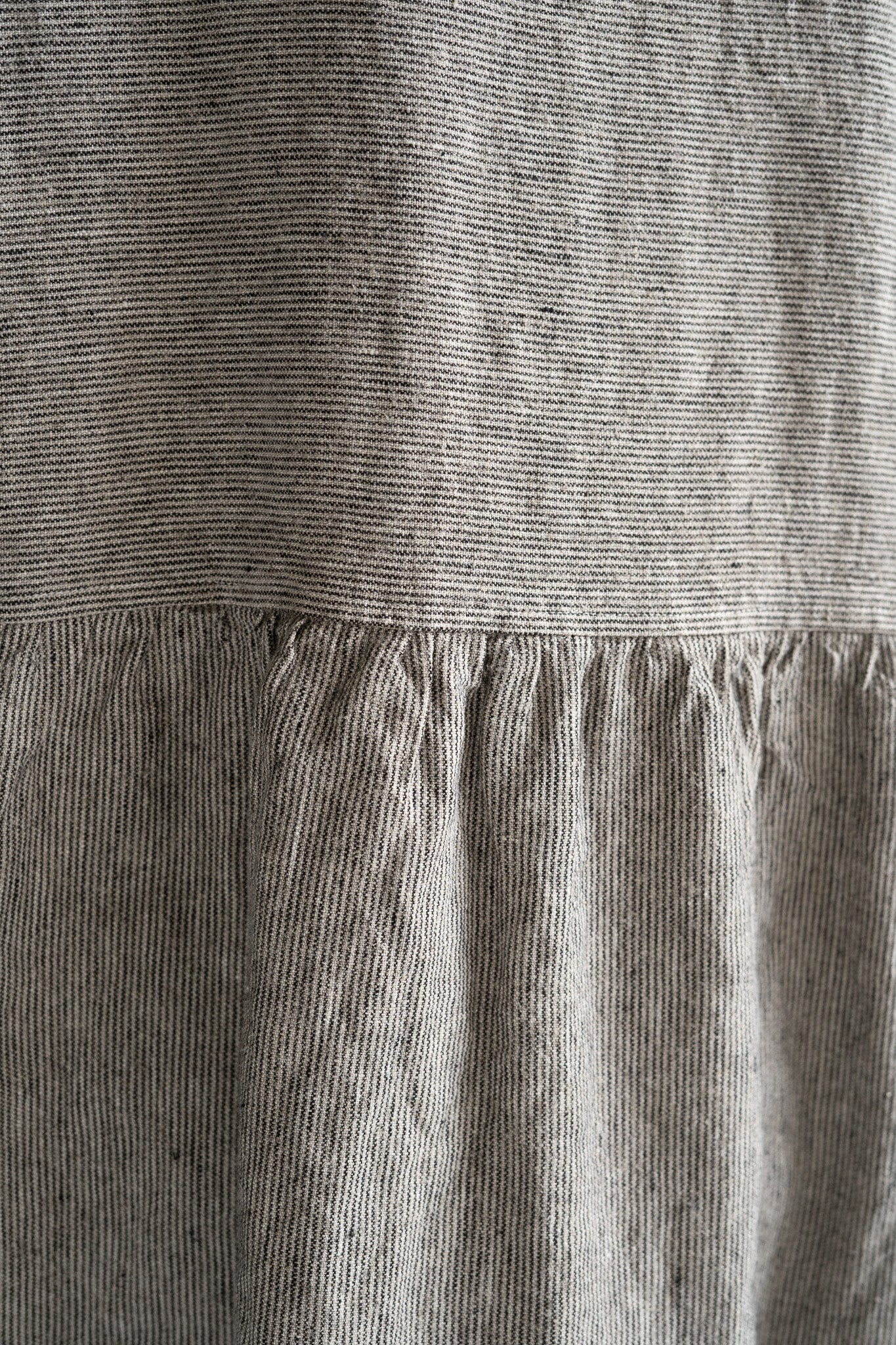 Charlie Dress - Natural & Black Thin Stripe Linen