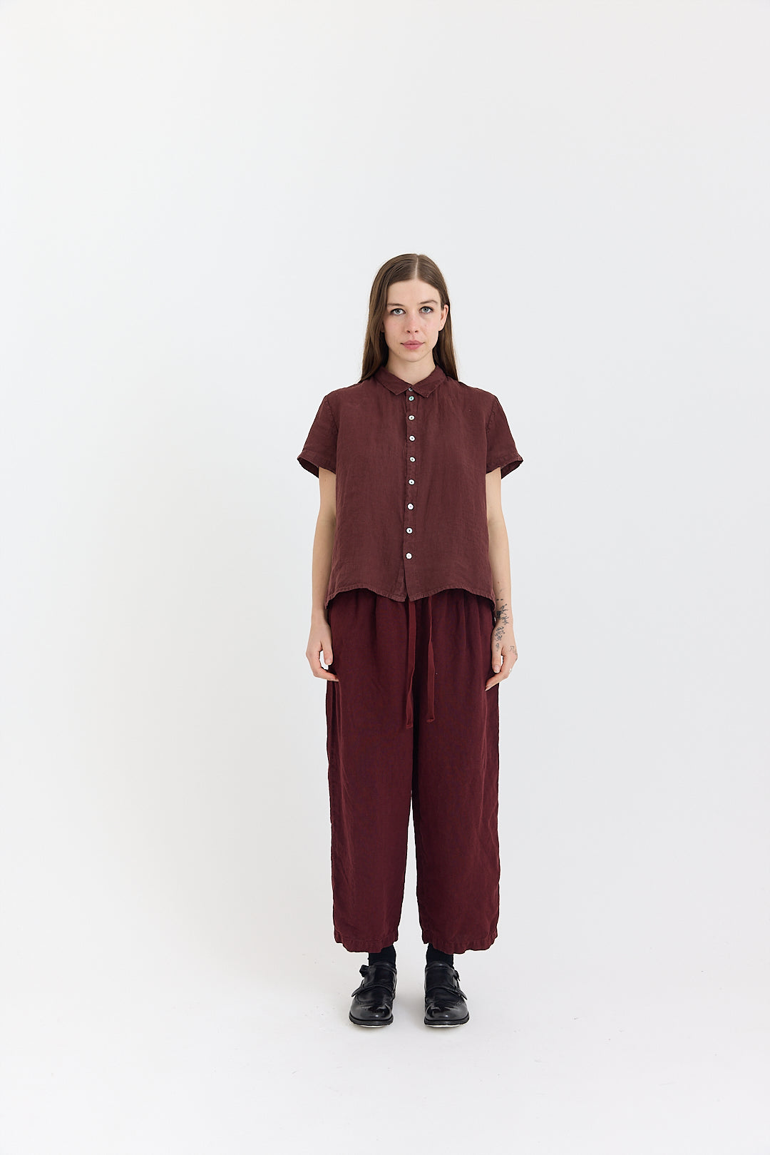 Bruce Drawstring Pant - Mid Weight Linen