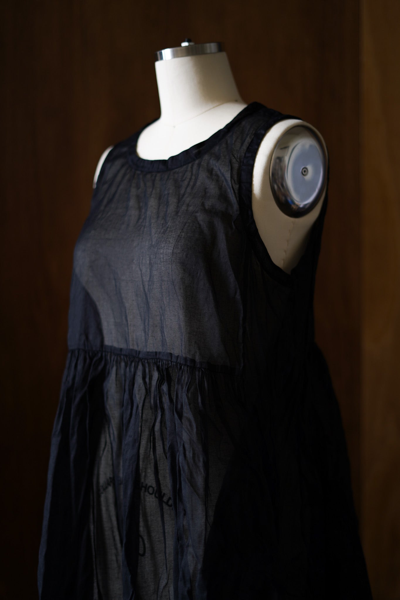 Dahlia Dress - Black Cotton Organdy