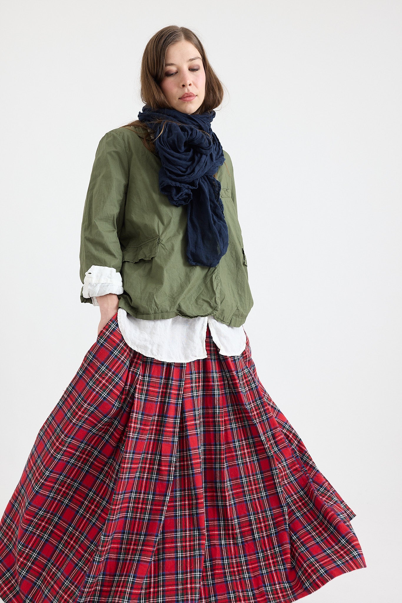 Dominique Blazer Cotton Poplin in Seaweed