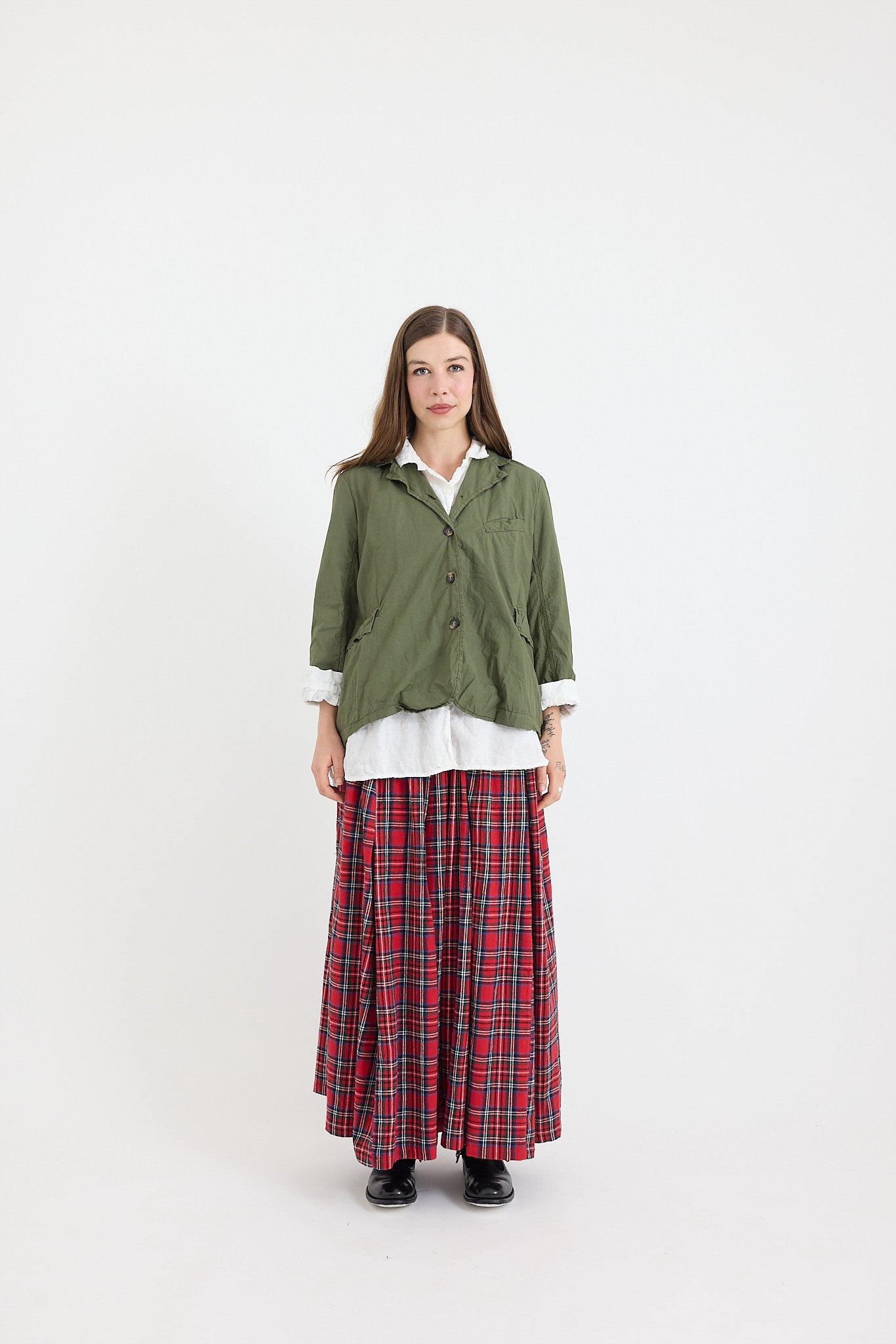 Dominique Blazer Cotton Poplin in Seaweed 2