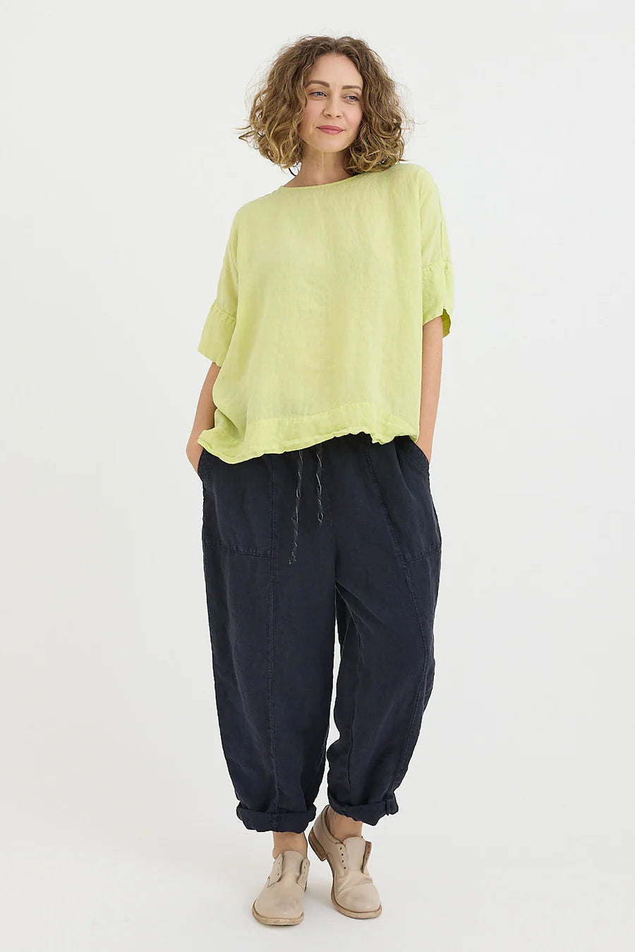 Frankie Peg Pant - Mid Weight Linen