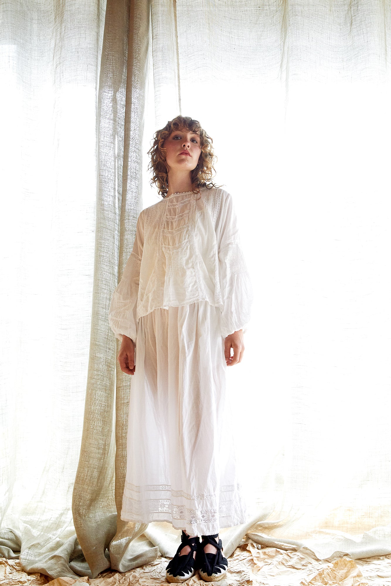 Harper Skirt in Cotton Voile and Lace