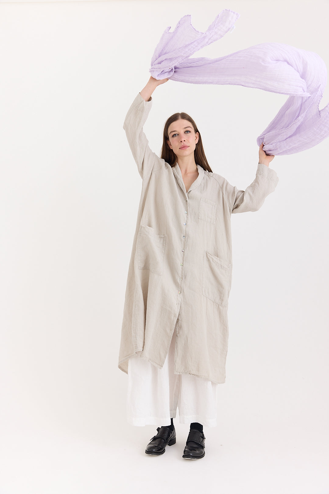 Rustic Scarf - Raw Linen Gauze