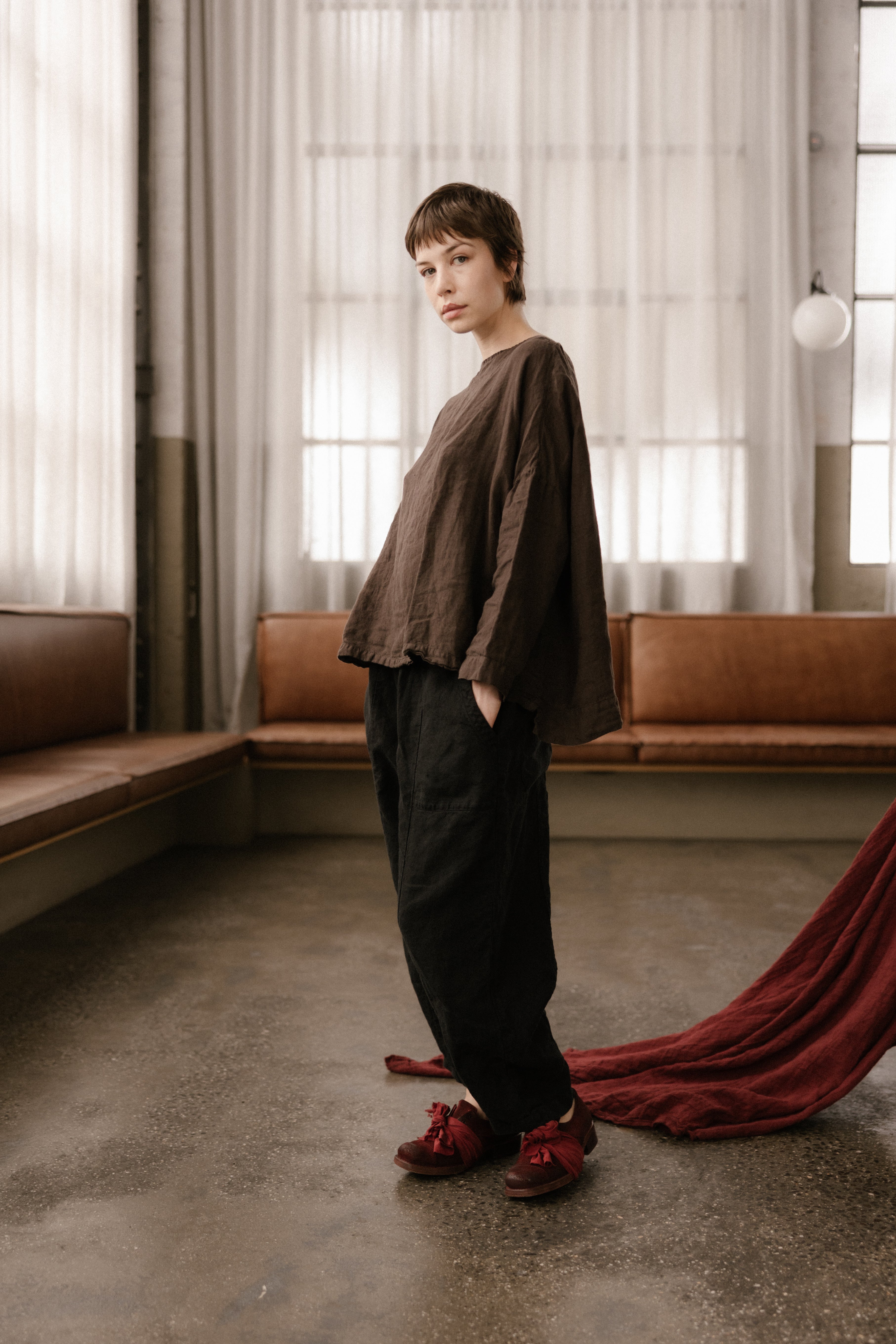 Frankie Peg Pant - Mid Weight Linen