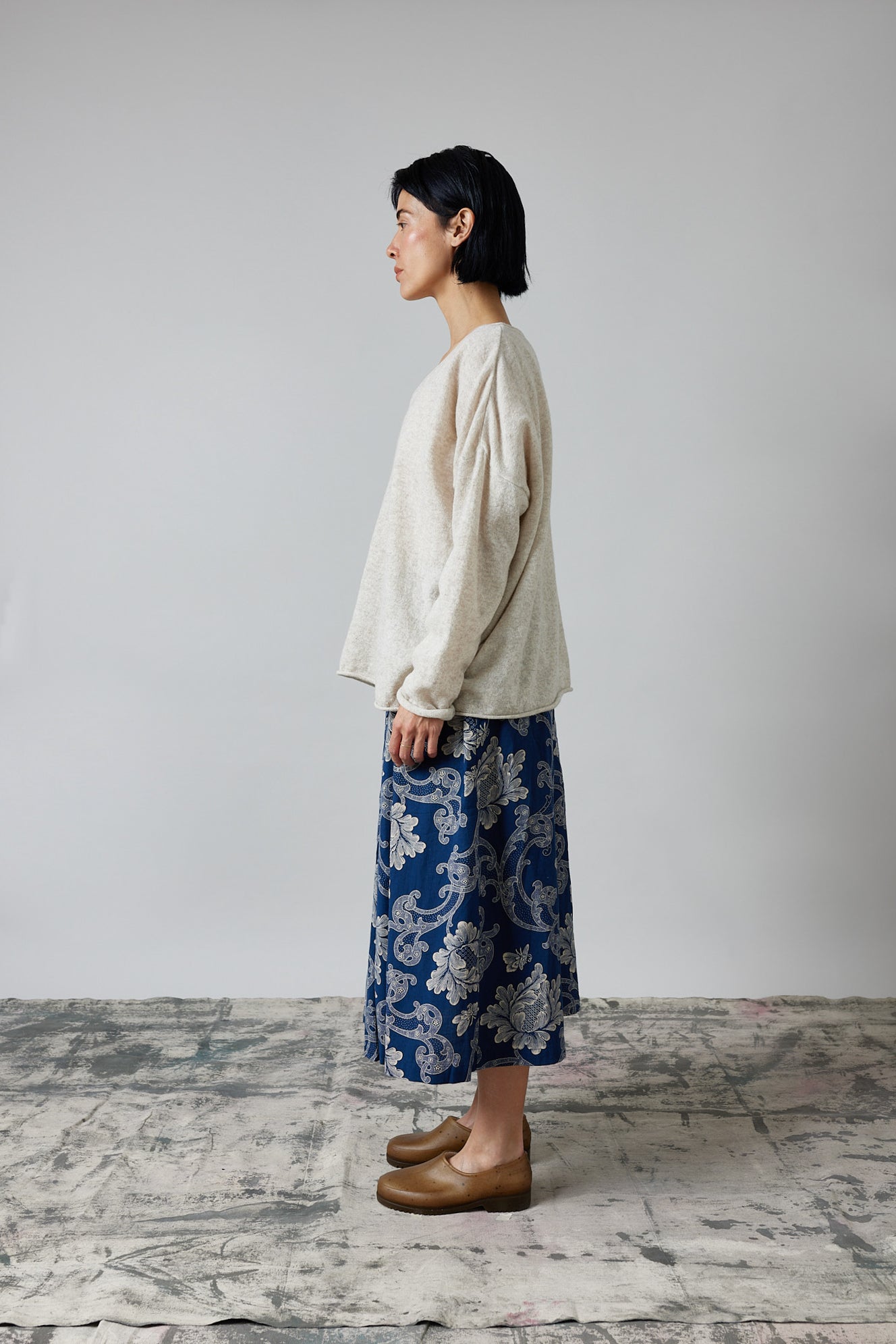 Anais Tailored Skirt - Antique Butterfly Print
