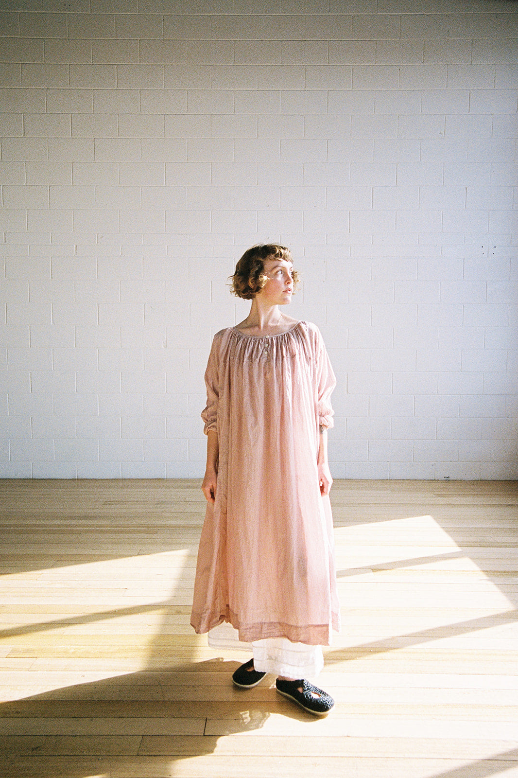 Elle Gathered Dress - Candy Stripe Cotton Voile