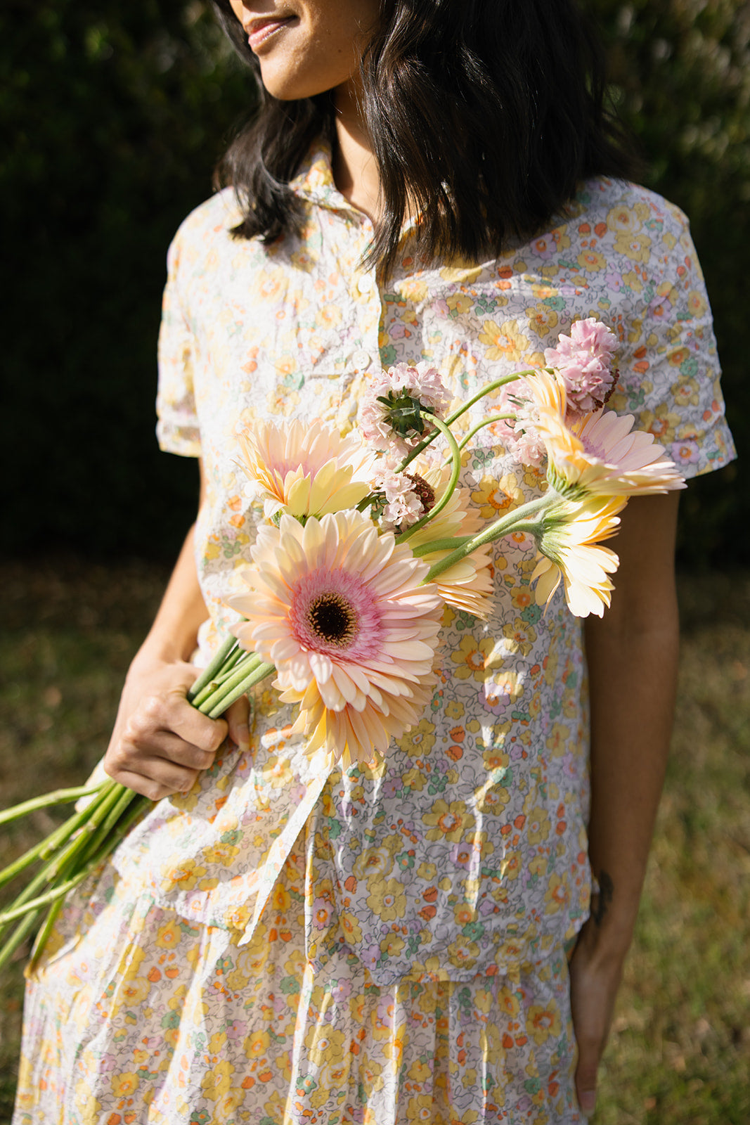 Cliff Shirt - Liberty Of London Tana Lawn Cotton - Yellow Betsy Metta Exclusive
