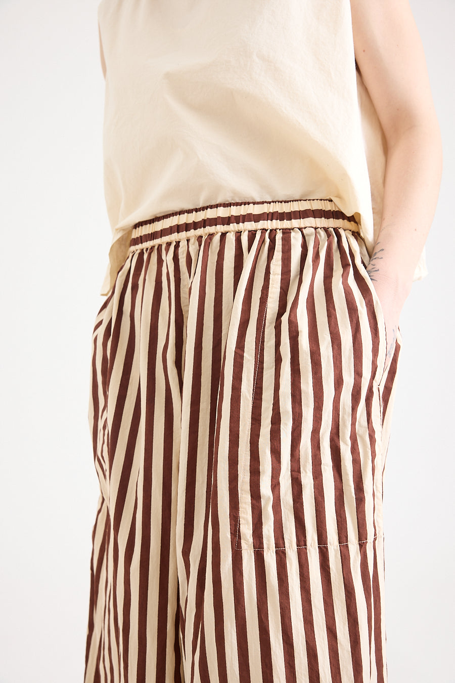 Chisato Pant in Cotton Poplin Coco Stripe