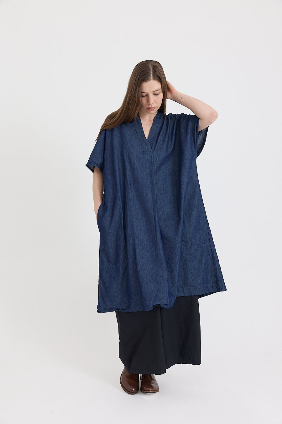 Eugenie Tunic in Denim Cotton Chambray