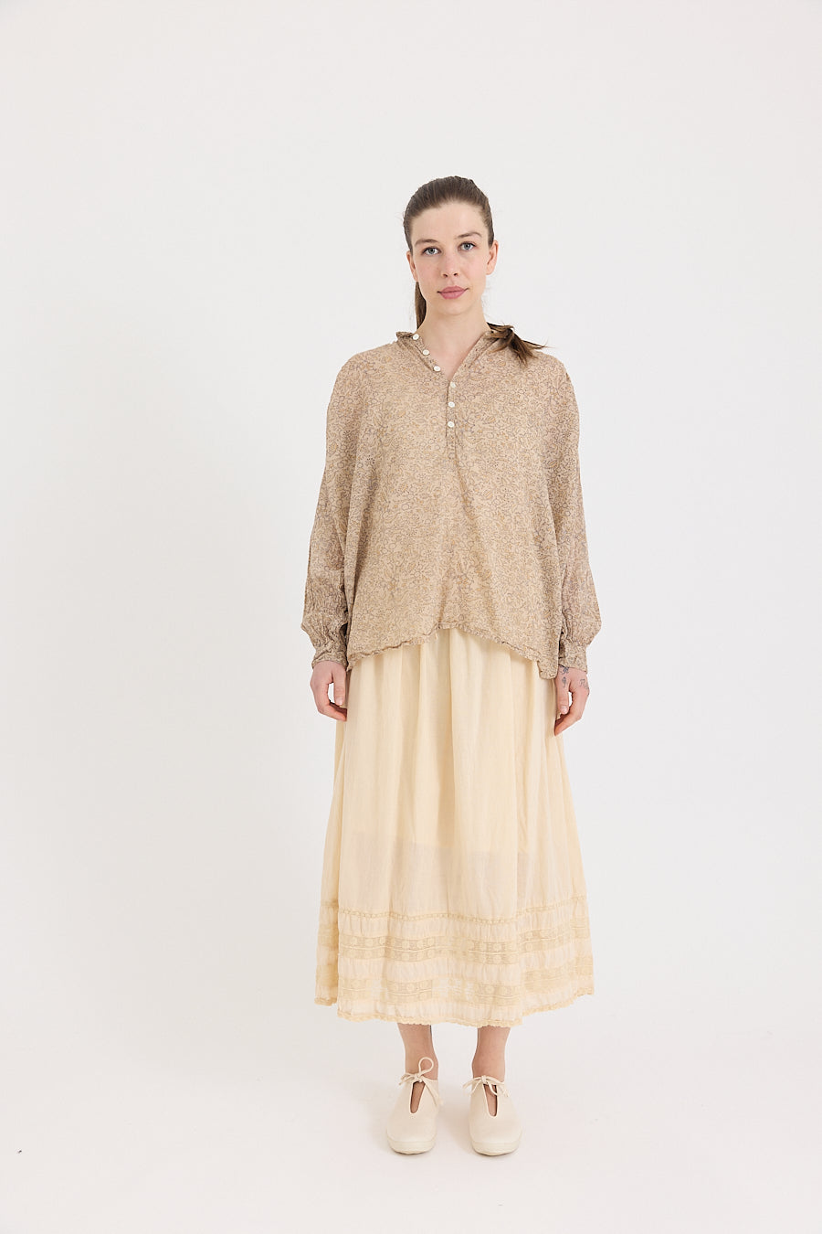 Harper Skirt in Cotton Voile and Lace