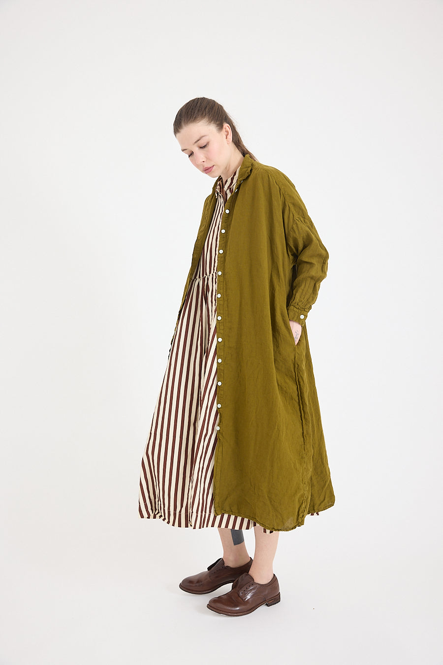 Ophelia Shirt Dress in Light Linen