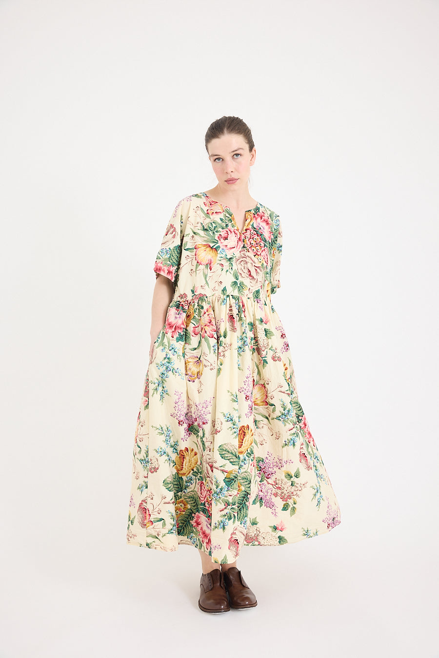 Paloma Dress in Bouquet Print Cotton