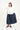 Sydney Skirt in Navy Pinstripe Mid-weight Linen