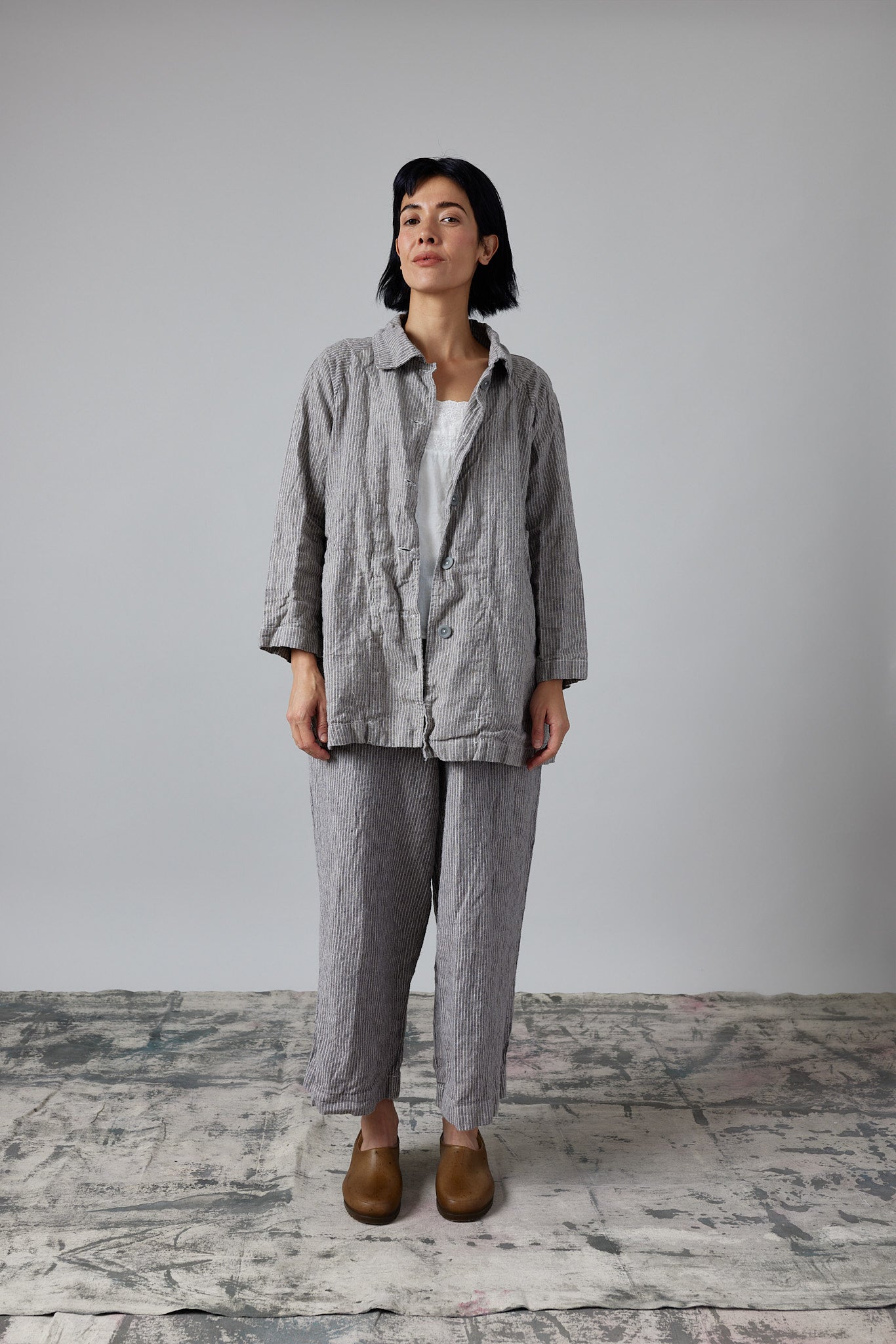 Katherine Pant - Pebble Stripe Linen