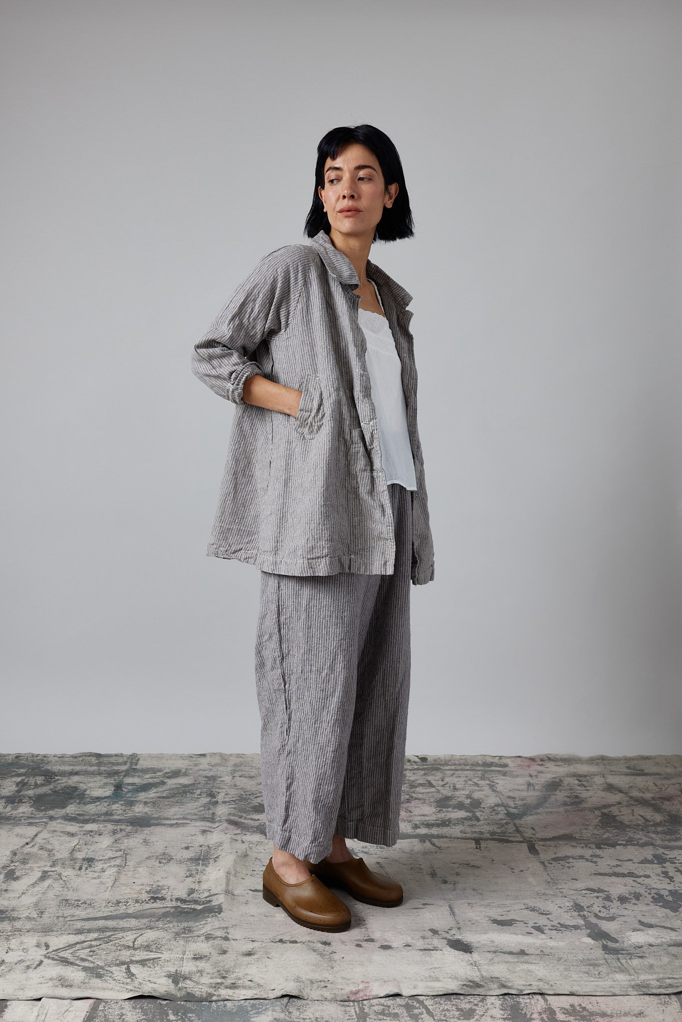 Katherine Pant - Pebble Stripe Linen