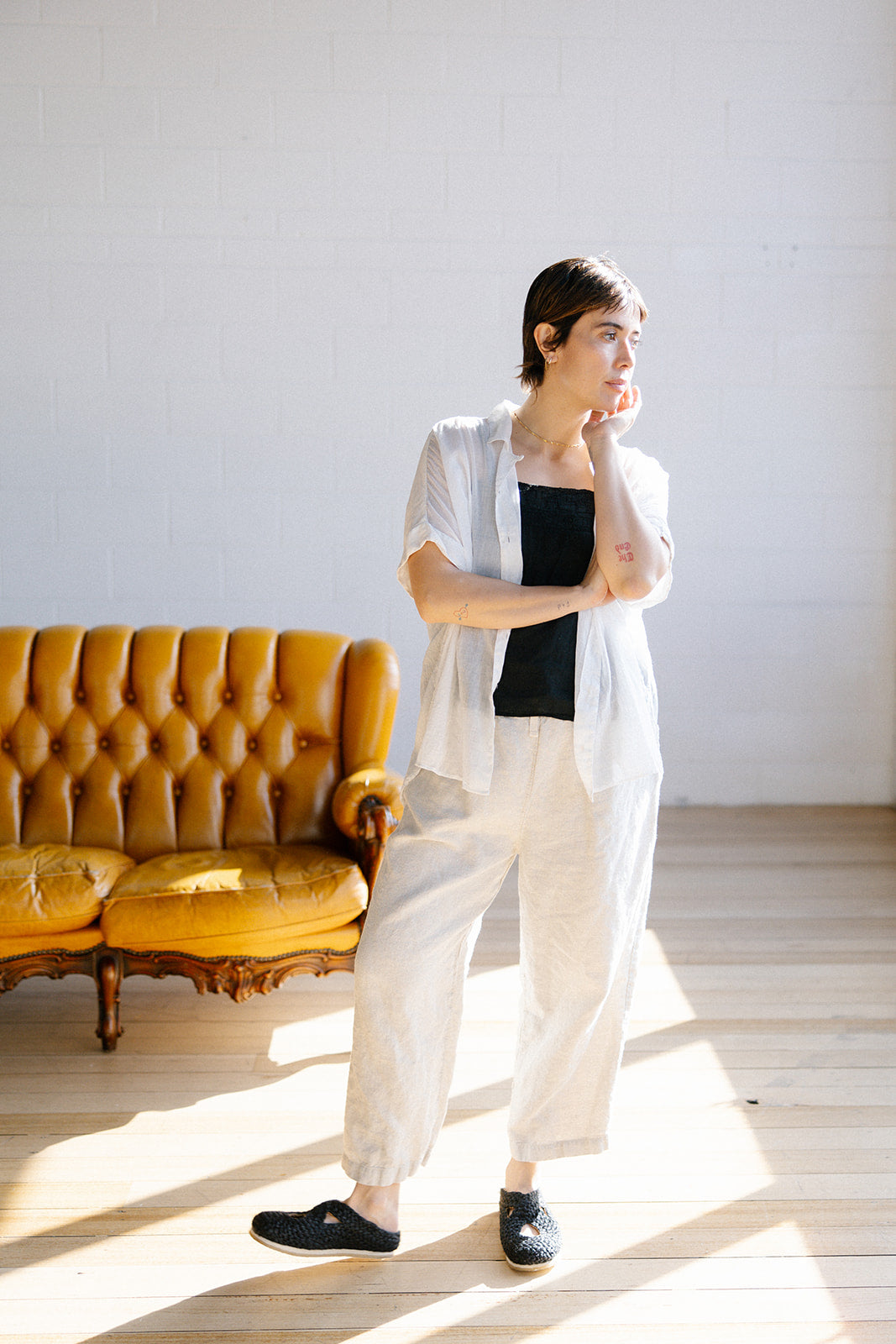 Bruce Drawstring Pant -  Mid weight Linen