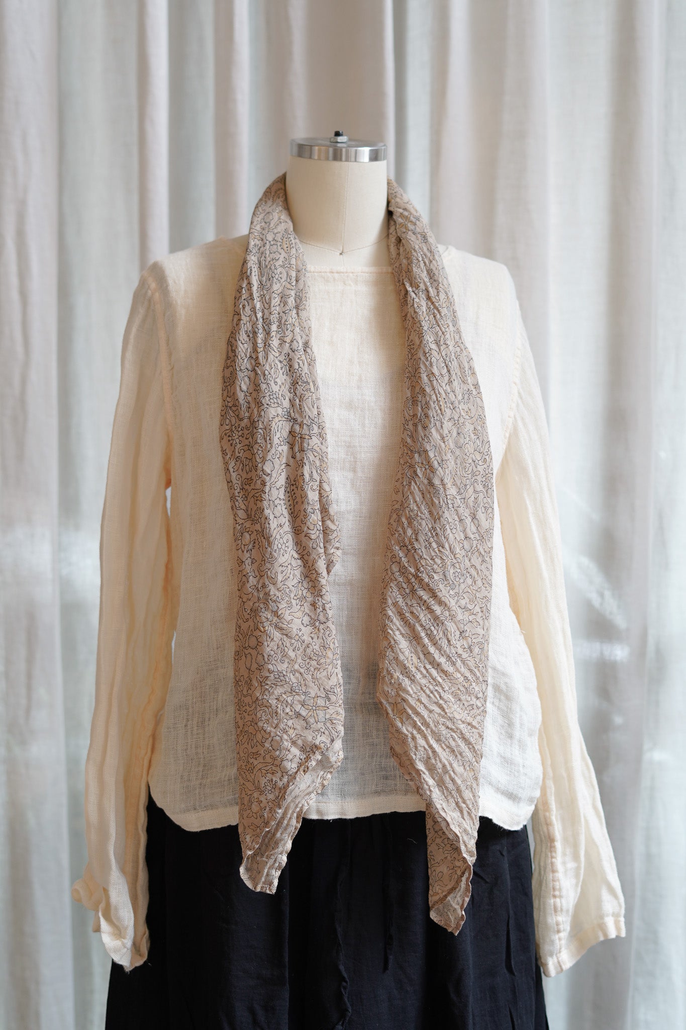 Light Square Scarf in Ginza Print Soft Cotton Voile