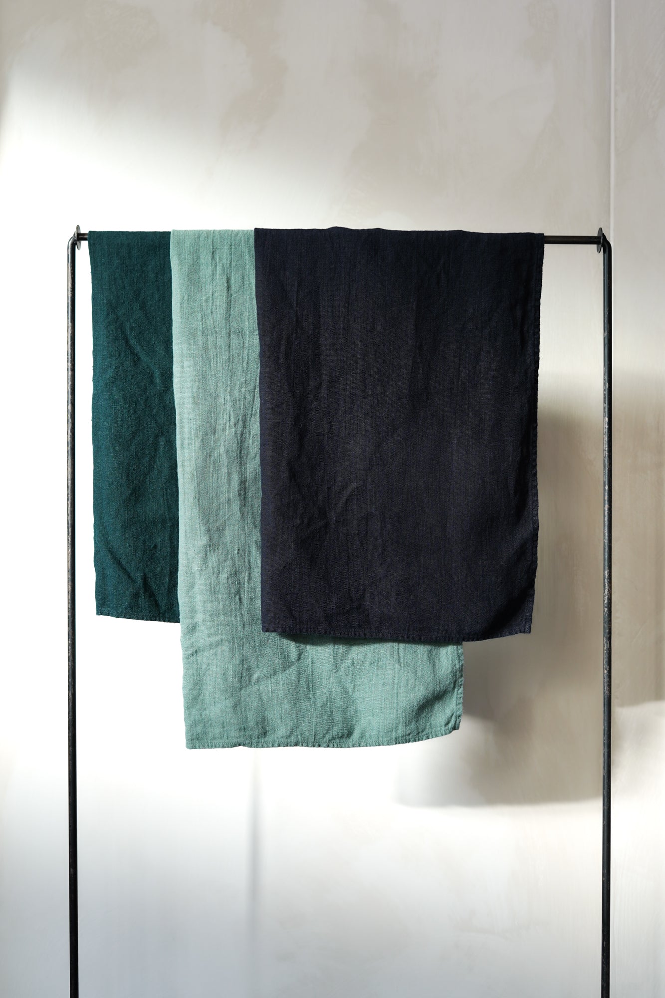 Metta Melbourne Thick Linen Tea Towels in Forest Green / Duck Egg / Navy