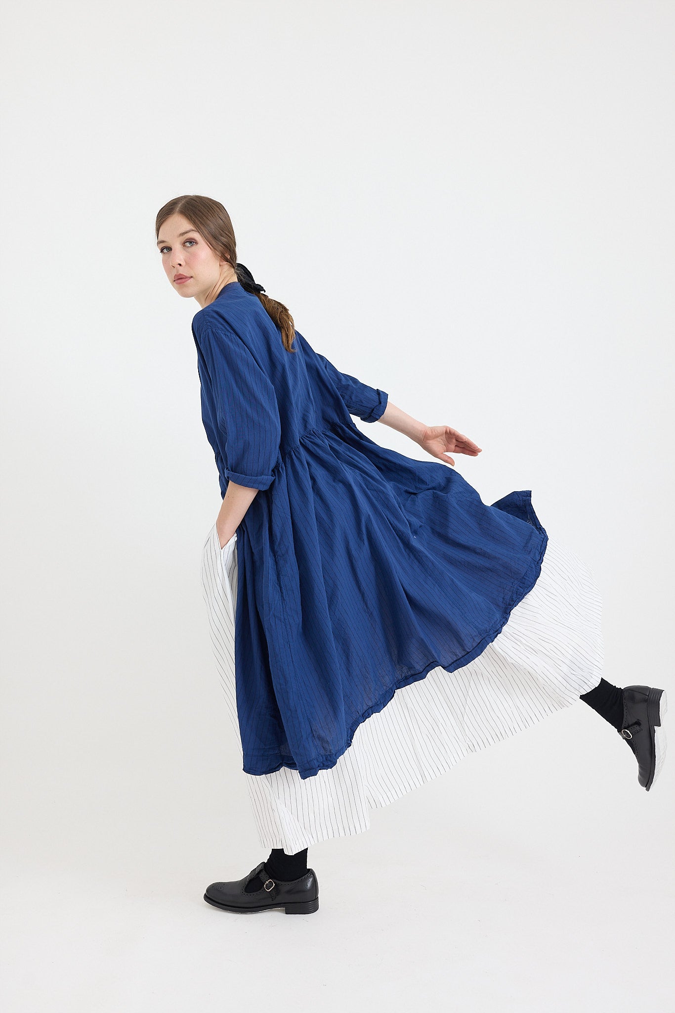 Oak Gathered Waist Dress - Various Patterns Cotton Voile