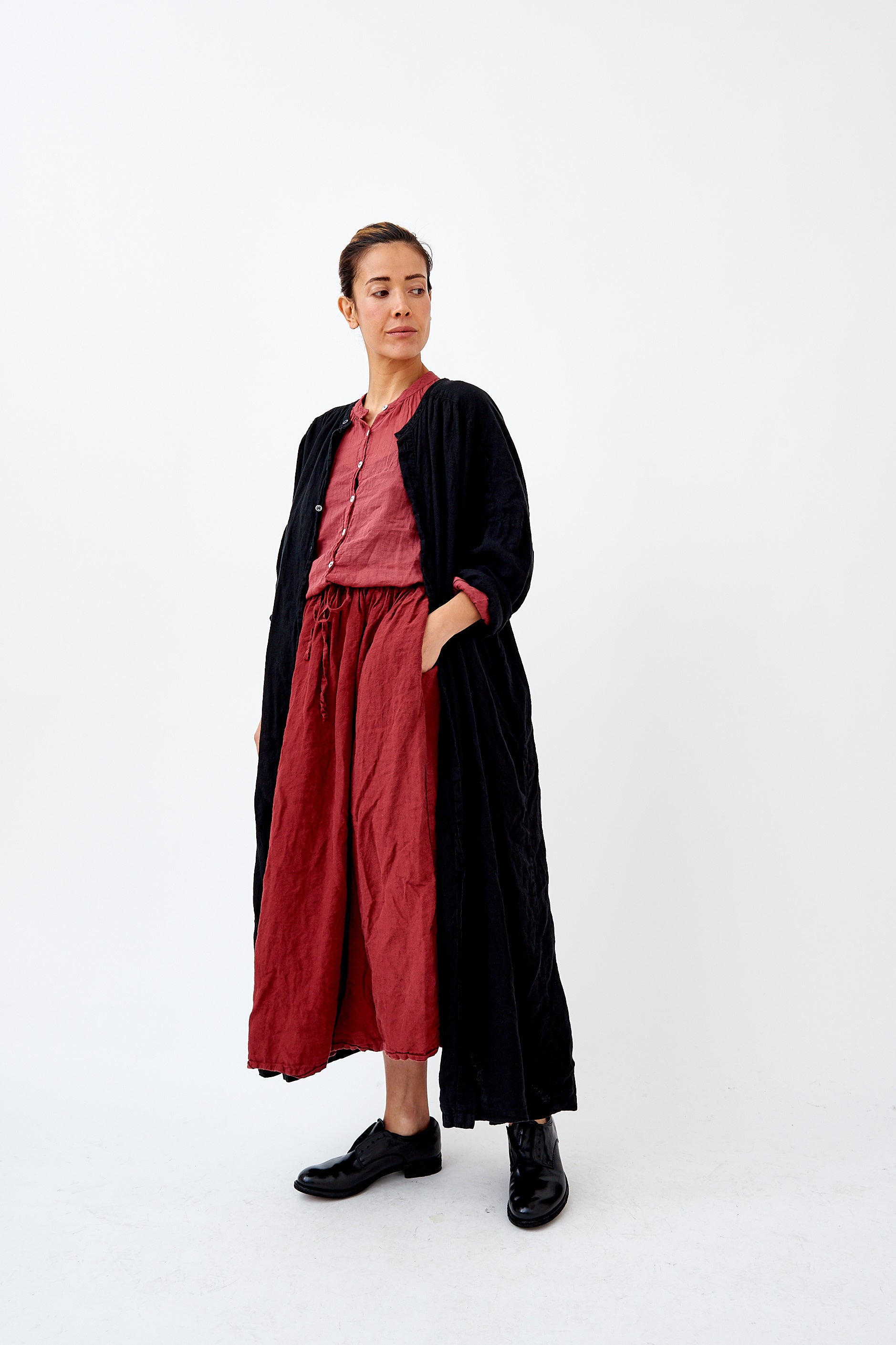 Poet's Shirt Dress - Light Linen