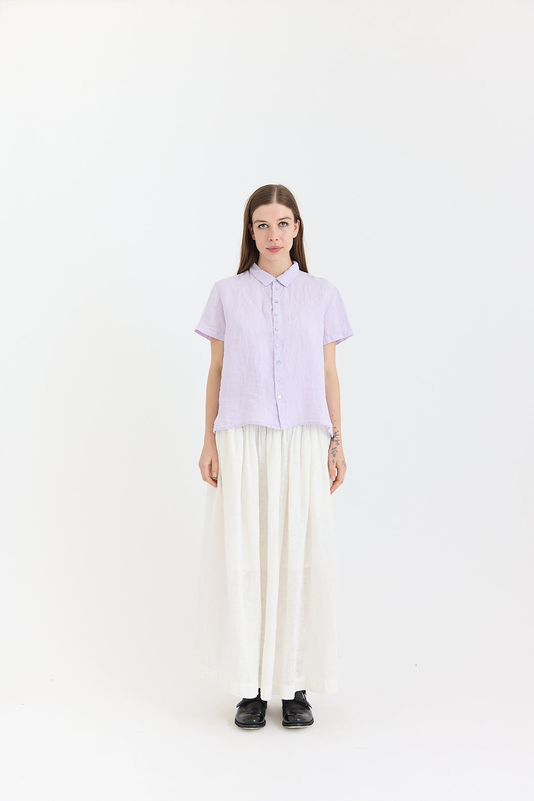Primrose Pleated Skirt - Rustic Gauze Linen
