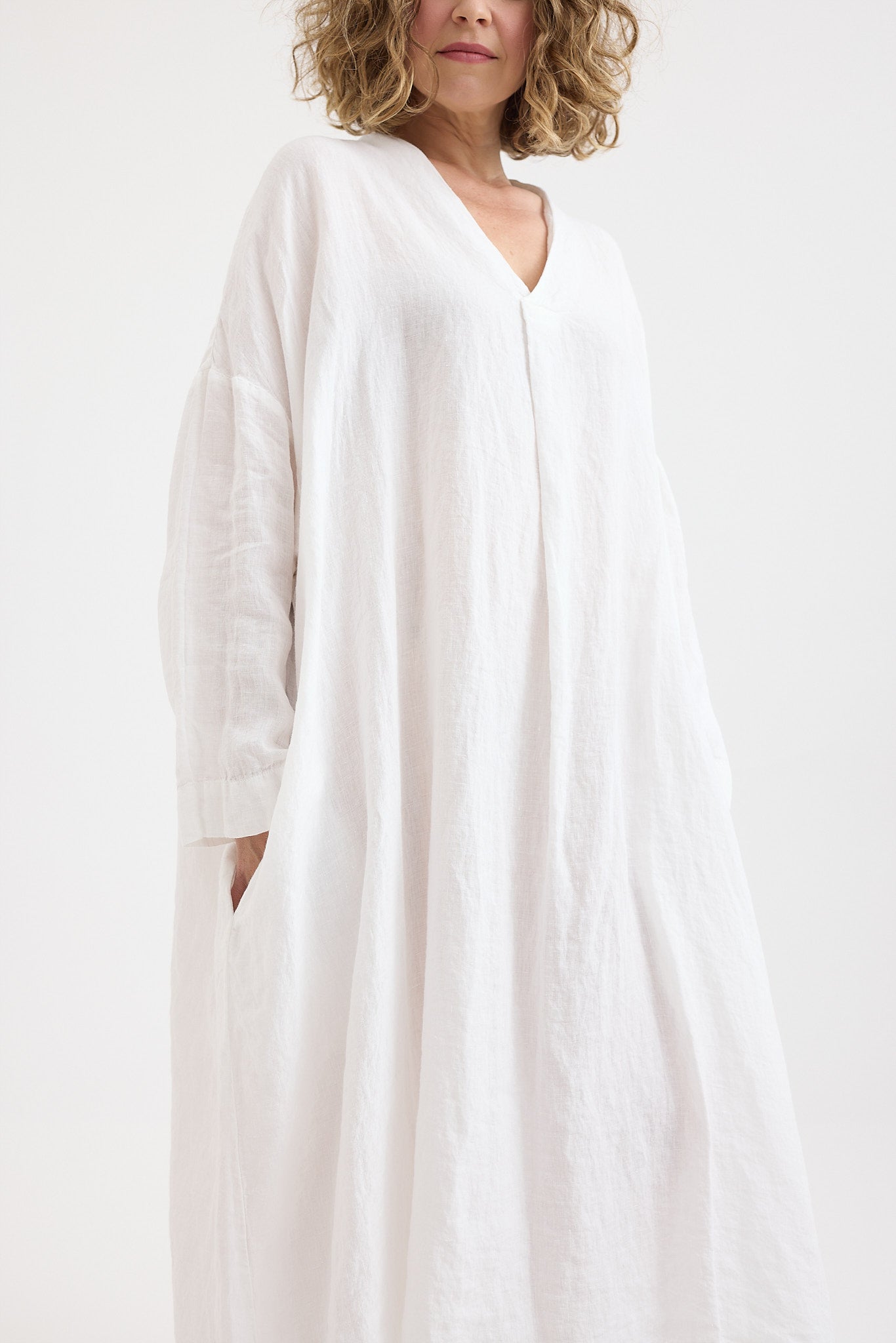 Ottilie V-Neck Dress - Linen