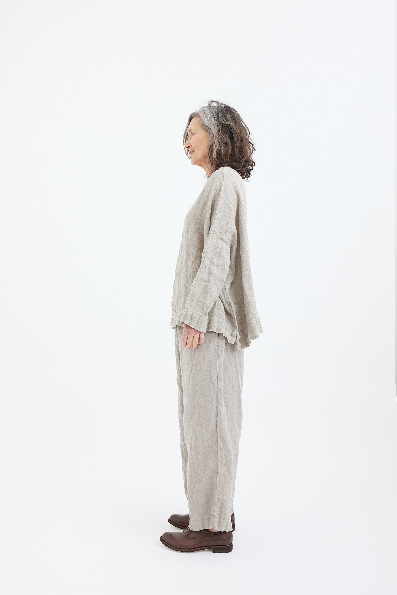 Sailor Boxy Top - Natural Gauze Linen