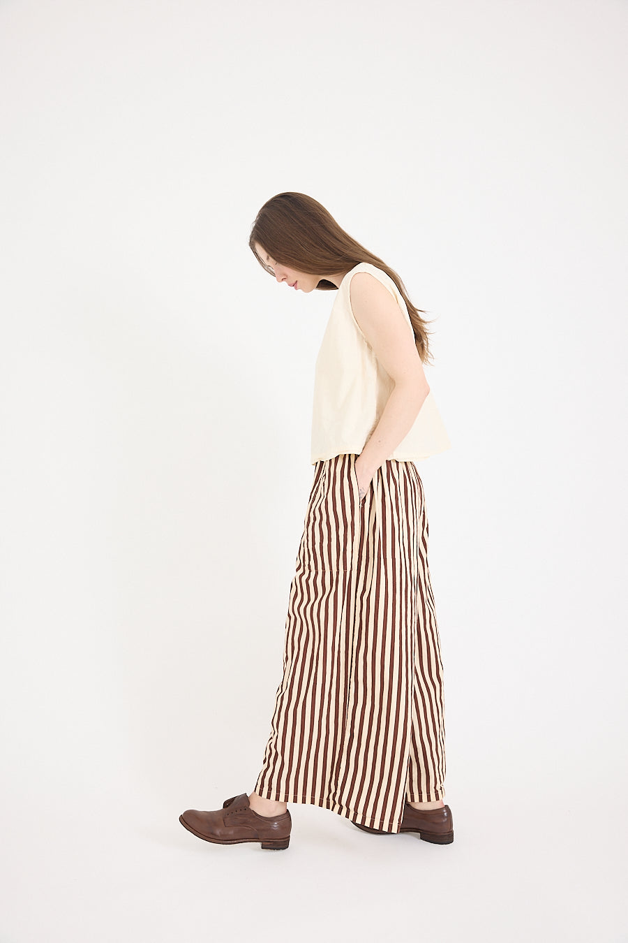 Anna Top with Shoulder Buttons - Lightweight Linen