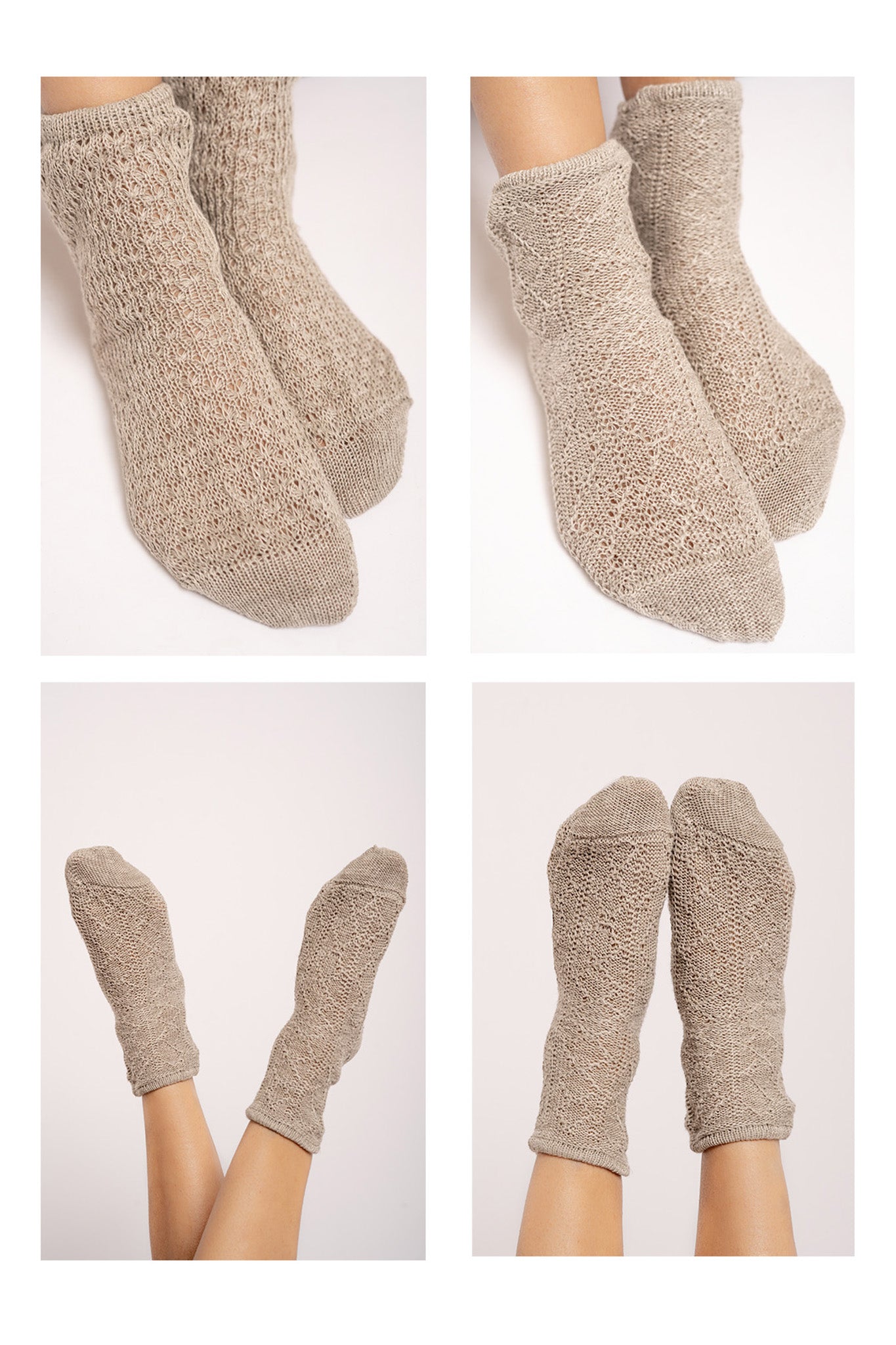 Metta Knitted Socks - Short Linen