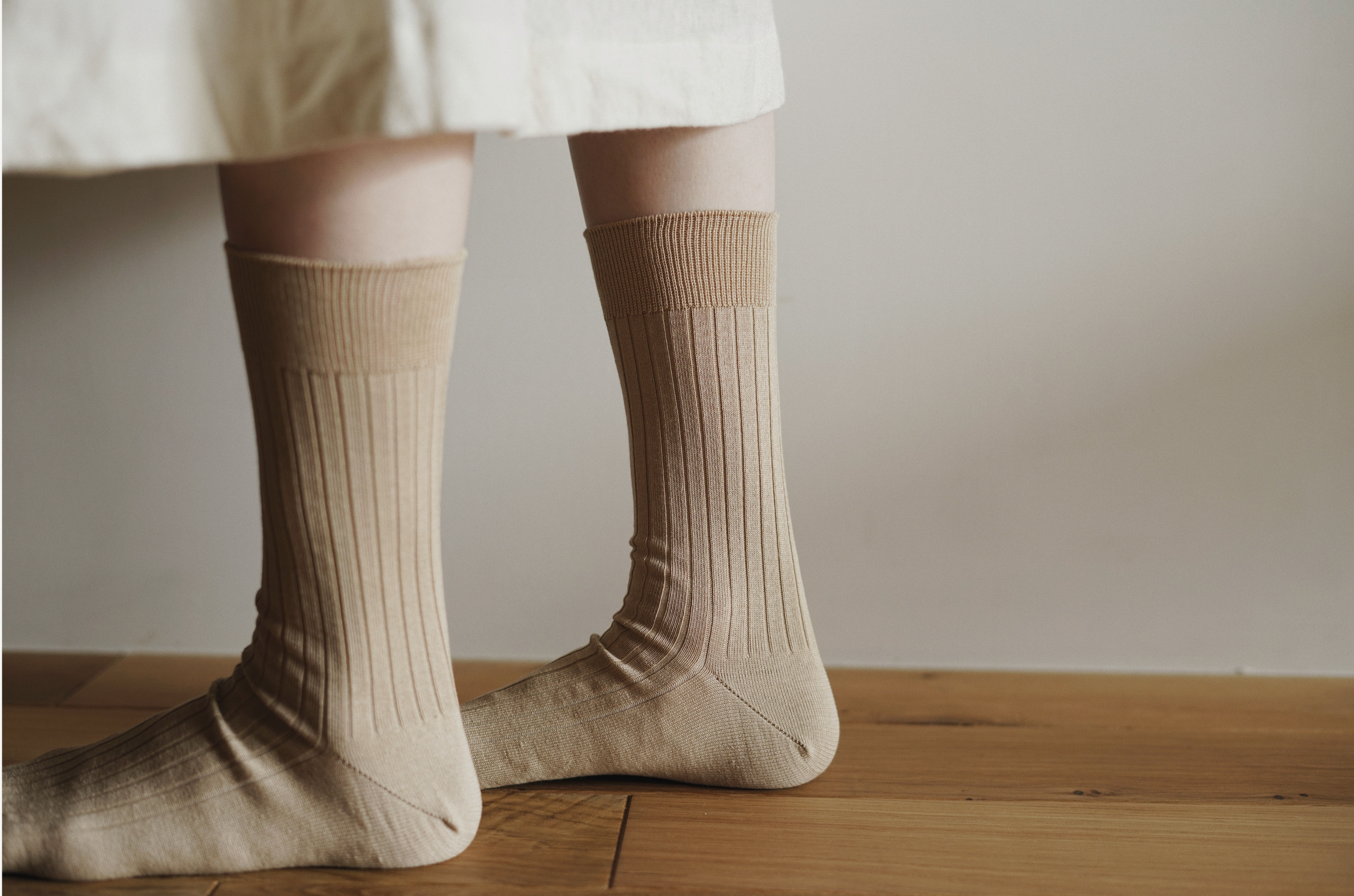Nishiguchi Kutsushita - Silk Cotton Ribbed Socks