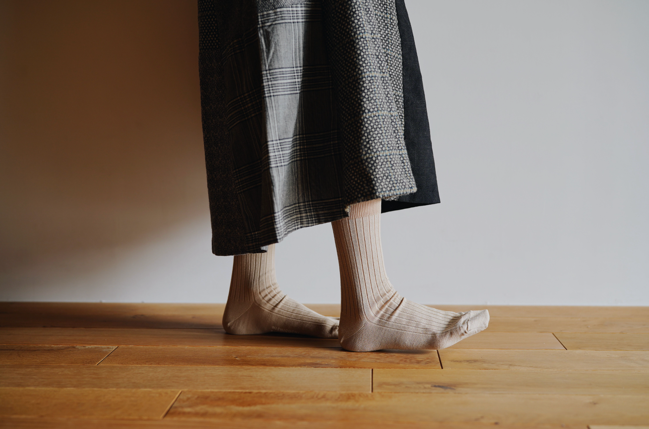 Nishiguchi Kutsushita - Silk Cotton Ribbed Socks