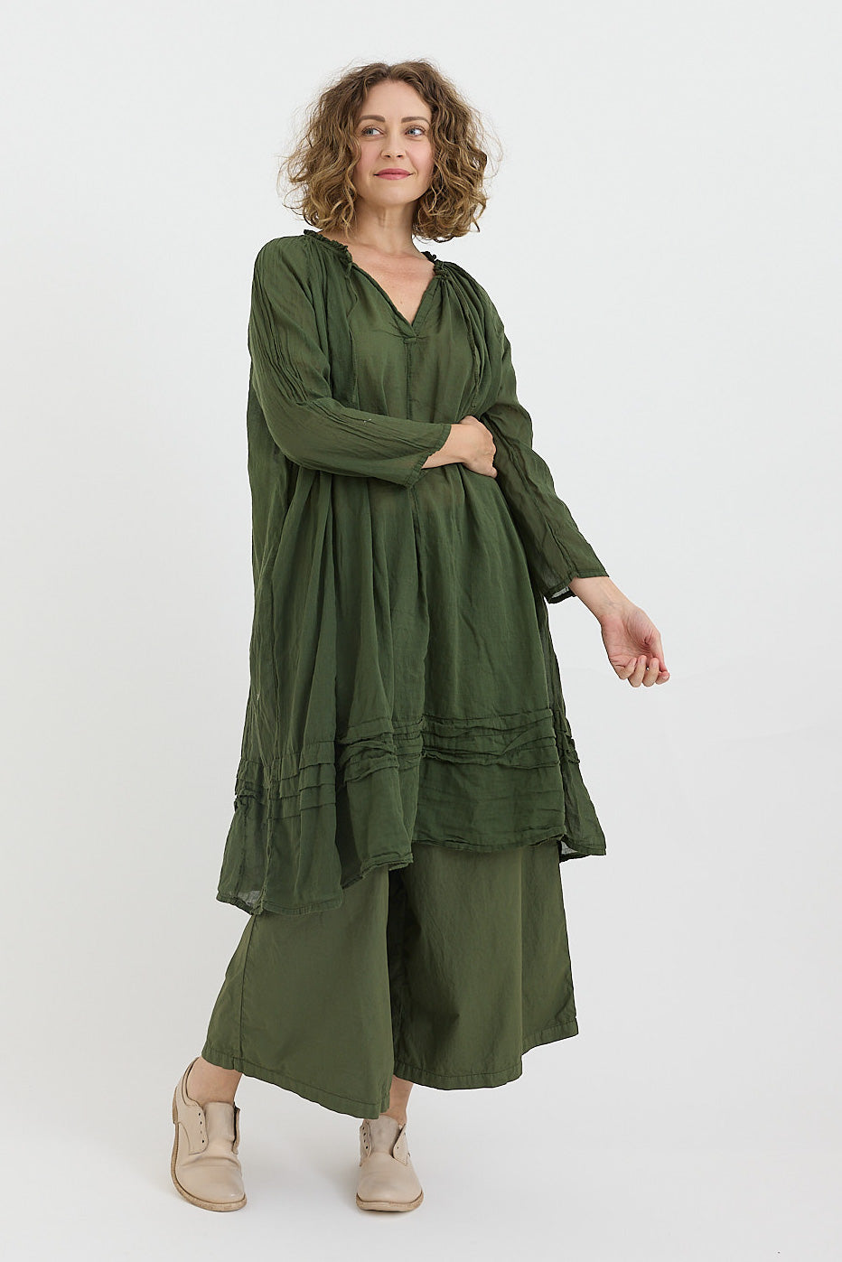 Tansy Raglan Sleeve Dress - Cotton Voile