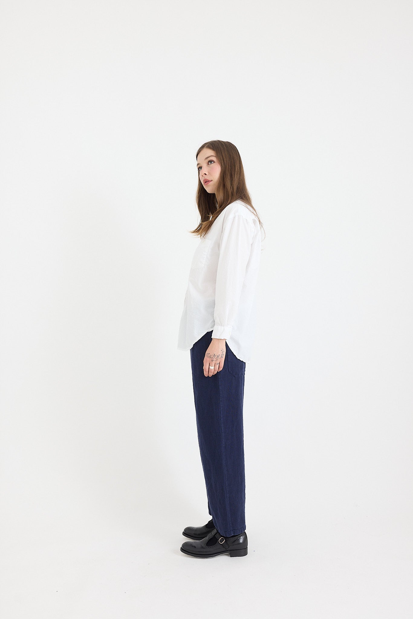 Italy Collarless Shirt - Cotton Poplin
