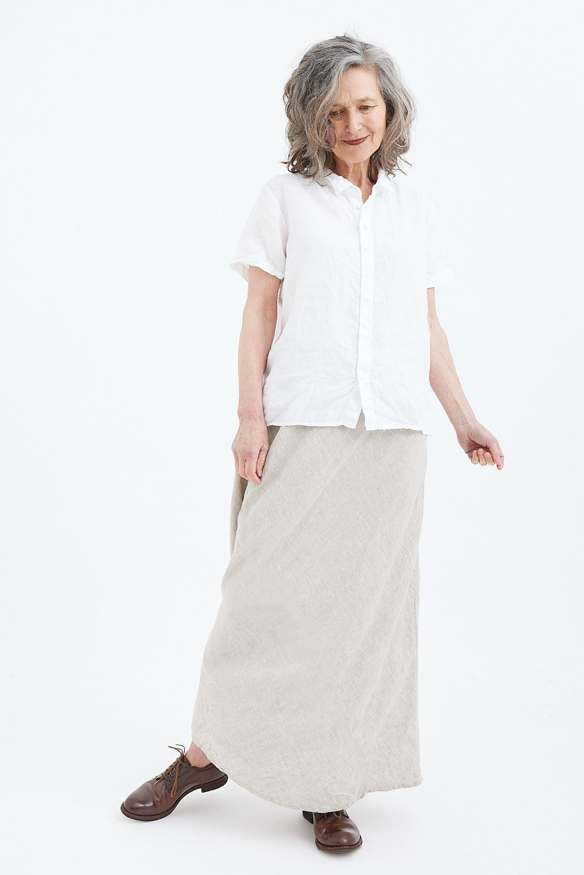 Bella Bias Cut Linen Skirt