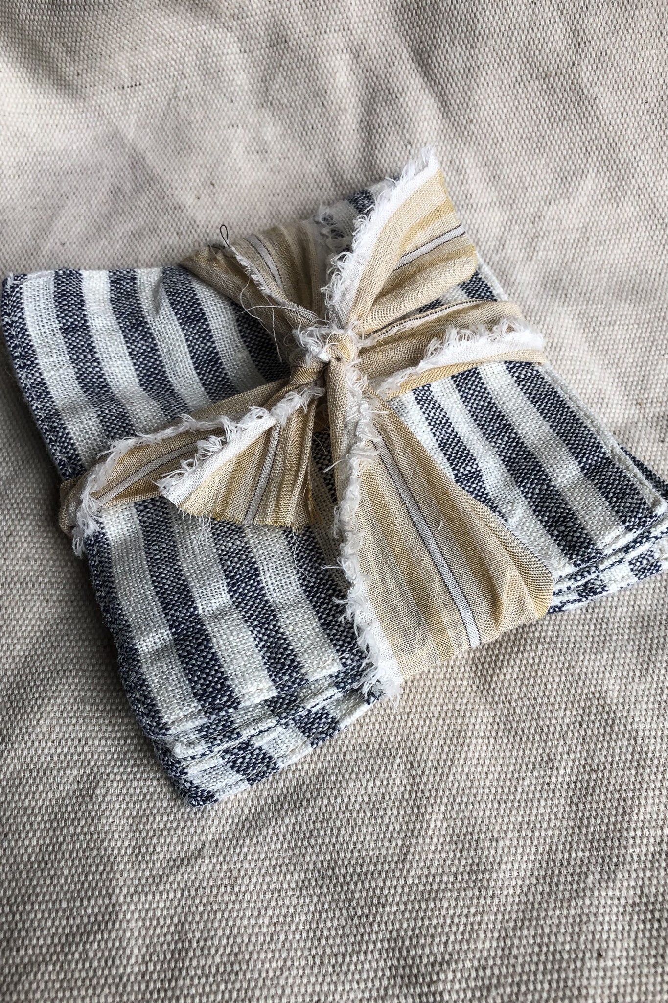 Coaster Set of Four Striped - Linen